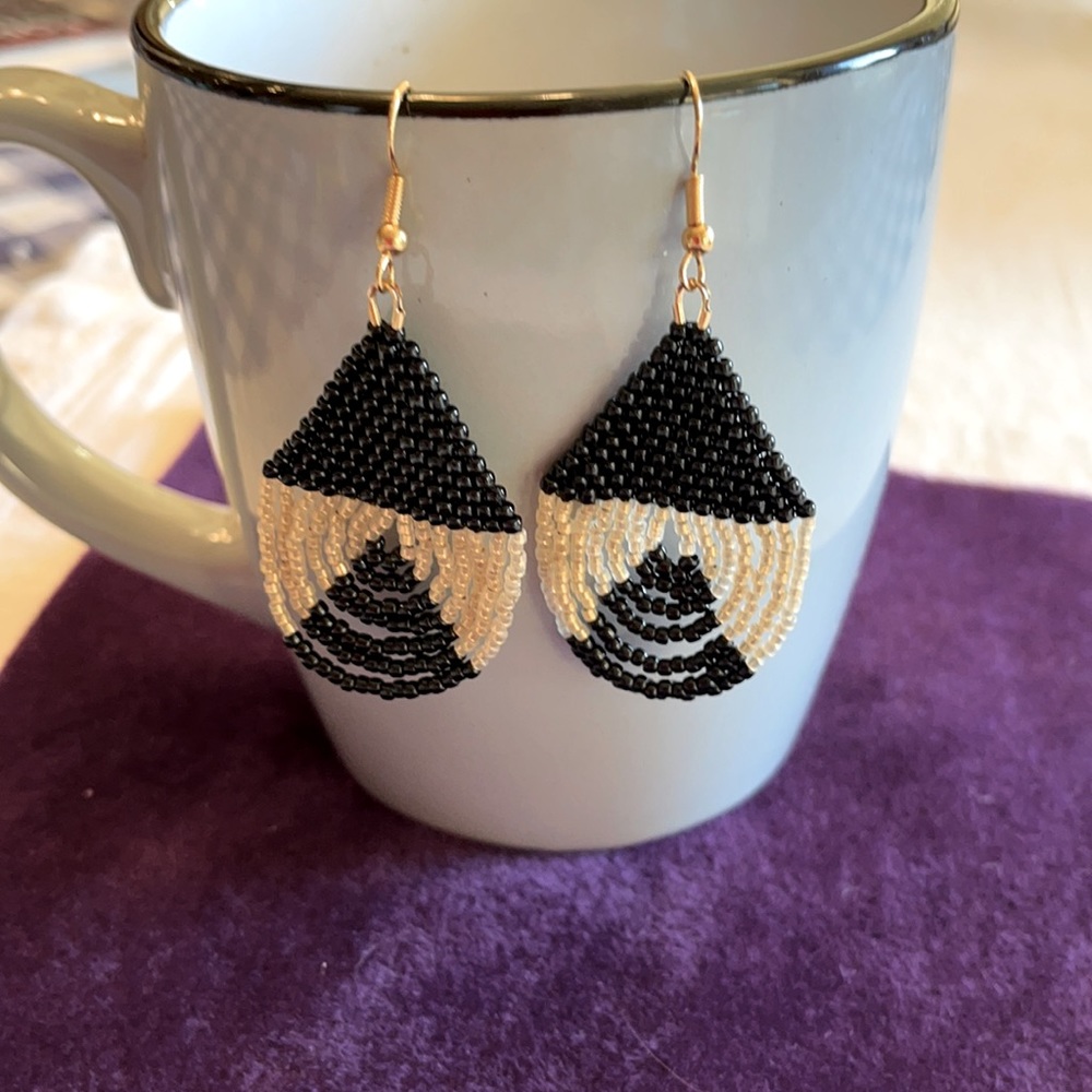 Hand beaded earrings.